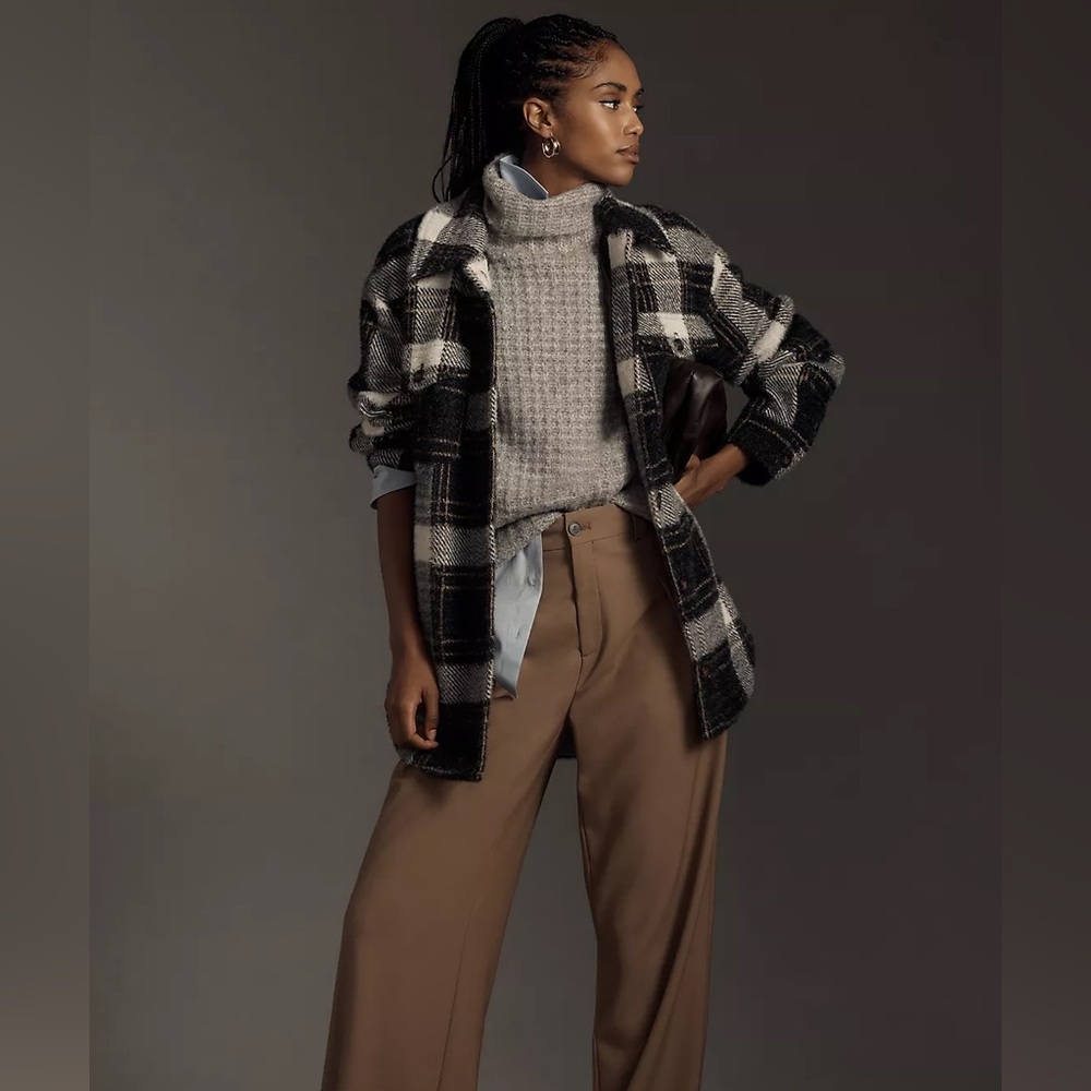 NWT Anthropologie Greylin Eyelash Knit Shirt Jacket  XS